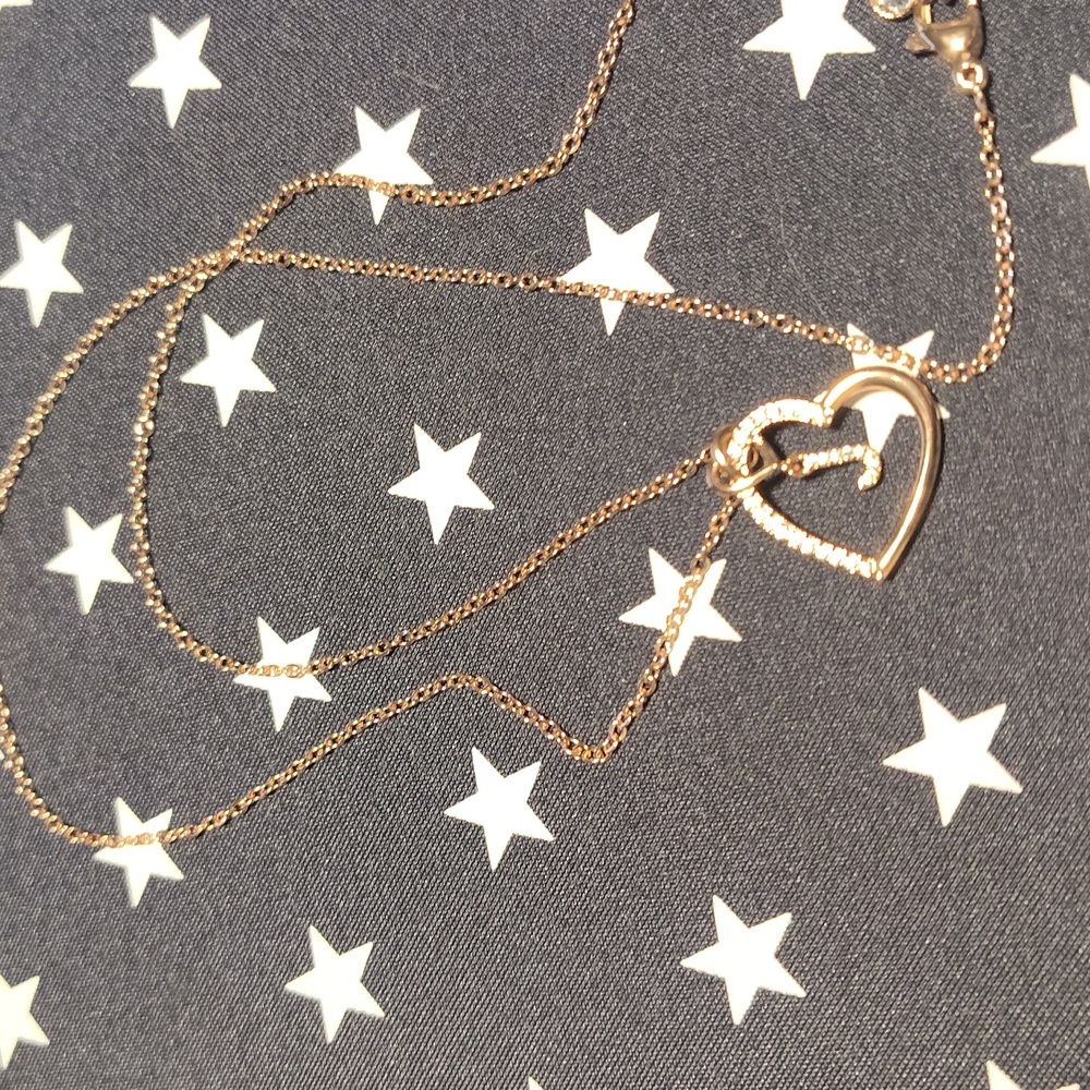 ELEGANT ROSE GOLD HEART WITH THE LETTER "J"   PENDANT NECKLACE - Picture 6 of 10